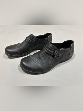 CLARKS Cheyn Madi Loafer Womens 8 Slip On Shoes Black Leather